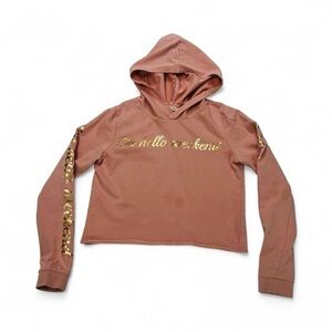 H&M Dusty Pink Hoodie with Gold Lettering